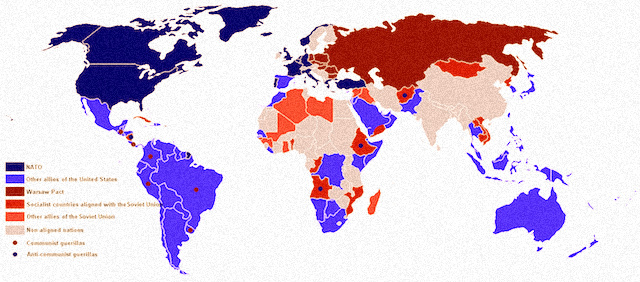 Map of Cold War <a href="http://imgur.com"> source </a>